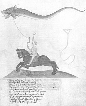 Flying Dragon, mediaeval painting