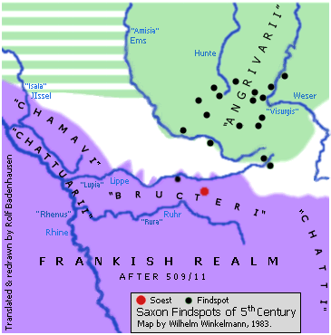 Saxon Findspots 5th C. Westphalia (Winkelmann)