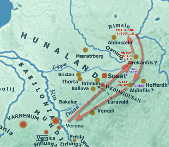 Route of Thidrek’s Osning Trip